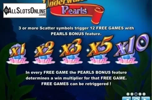 Paytable 3. Underwater Pearls from Zeus Play