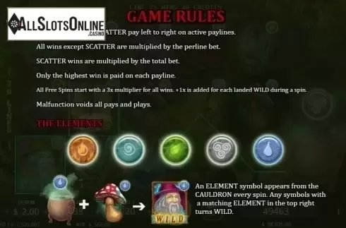 Paytable 1. Wizardry from KA Gaming