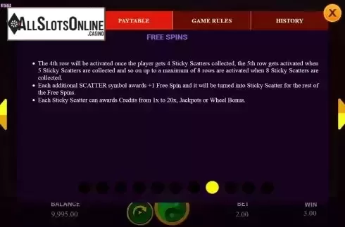 Free Spins feature screen 2