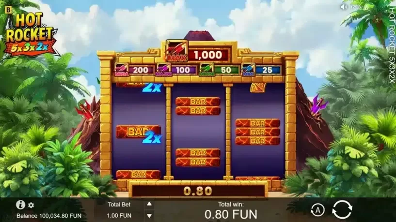 HOT ROCKET 5x 3x 2x slot screenshot 