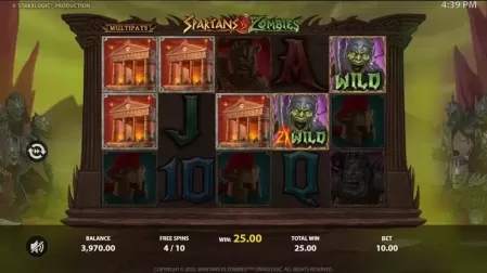 Spartans vs Zombies slot screenshot 4