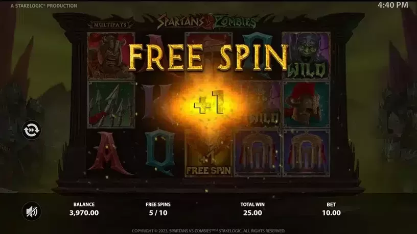 Spartans vs Zombies slot screenshot 5