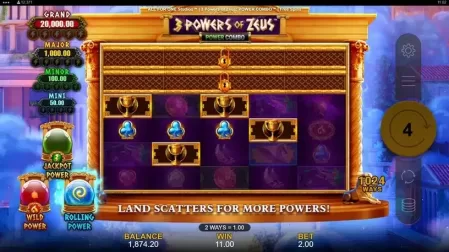 3 Powers of Zeus POWER COMBO slot screenshot 5