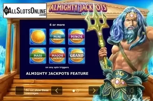 Start Screen. Almighty Reels - Realm of Poseidon from Greentube
