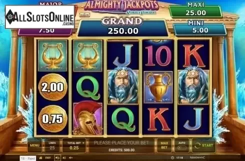 Reel Screen. Almighty Reels - Realm of Poseidon from Greentube