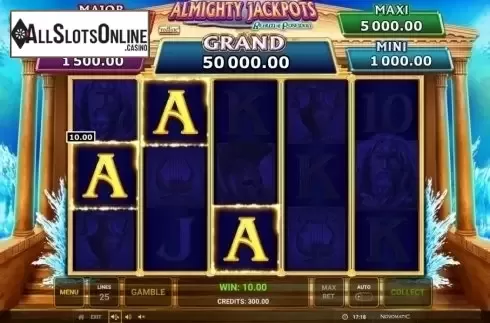 Win Screen 1. Almighty Reels - Realm of Poseidon from Greentube