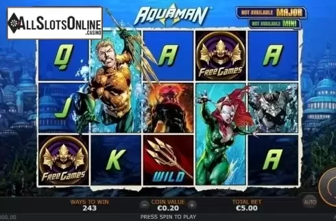 Reel Screen. Aquaman from Playtech