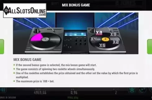 Bonus game screen 2