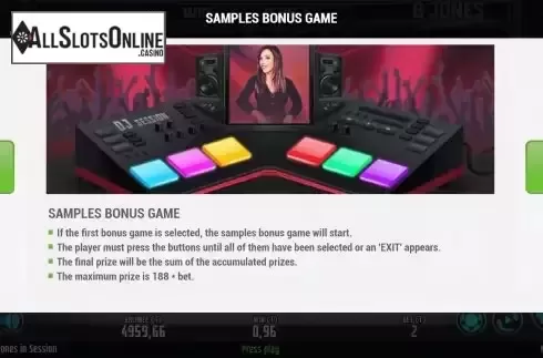 Bonus game screen