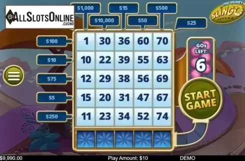 Game Screen 1. Big Money Slingo from Instant Win Gaming