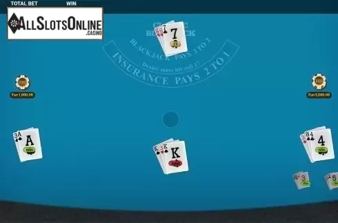 Win screen. Blackjack Classic (OneTouch) from OneTouch