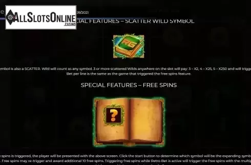 Features screen