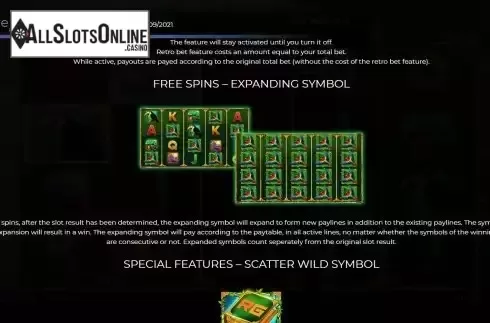 Free Spins screen