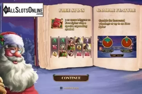 Start Screen. Book of Christmas from Inspired Gaming