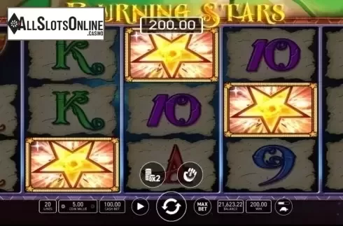 Win Screen. Burning Stars from Wazdan