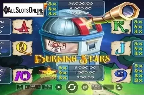 Paytable. Burning Stars from Wazdan