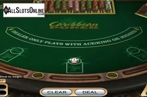 Game Screen. Caribbean Poker (Betsoft) from Betsoft