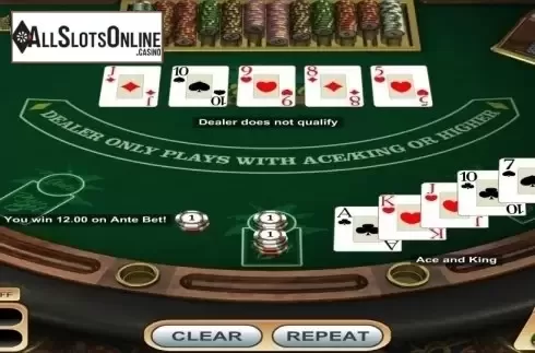 Game Screen. Caribbean Poker (Betsoft) from Betsoft