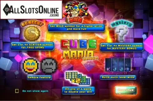 Start Screen. Cube Mania Deluxe from Wazdan