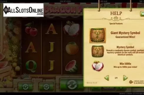 Special Features screen