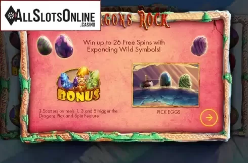 Game features. Dragons Rock from Genesis
