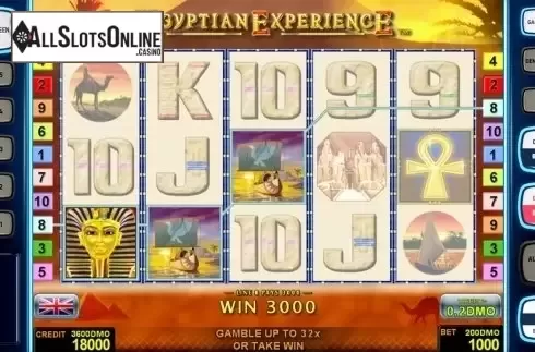 Game workflow 2. Egyptian Experience Deluxe from Novomatic