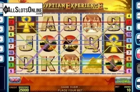 Reels screen. Egyptian Experience Deluxe from Novomatic