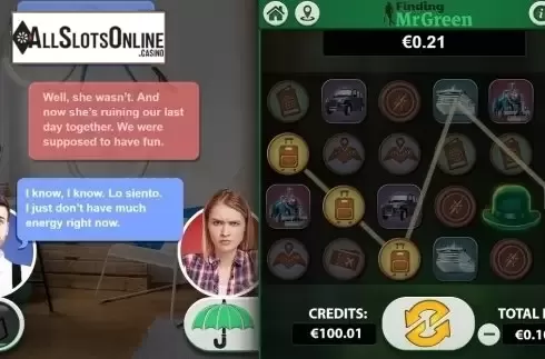 Win Screen. Finding Mr Green from Green Jade Games