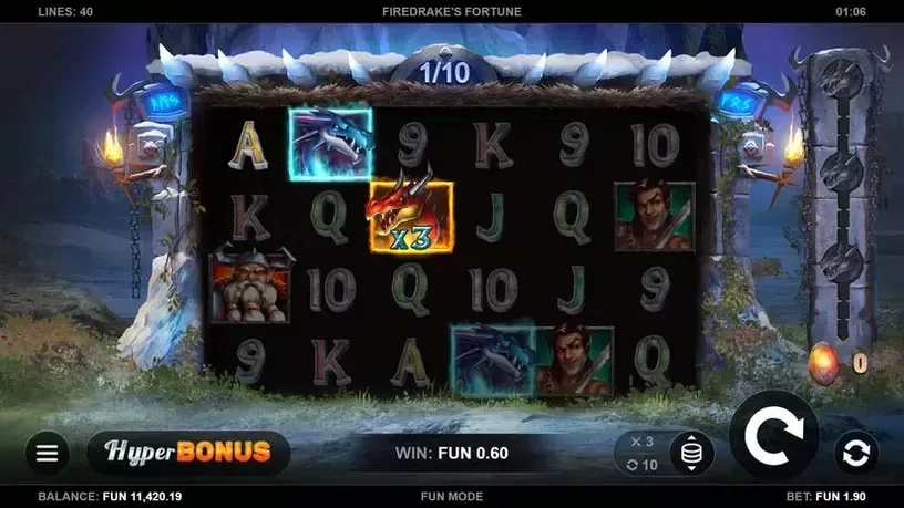 Firedrake’s Fortune slot screenshot 2