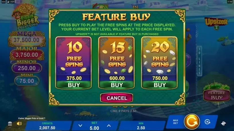 Fishin' Bigger Pots of Gold slot screenshot 2