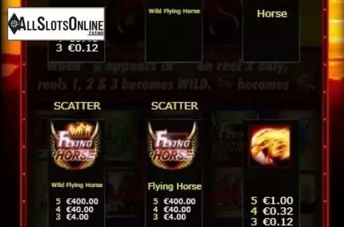 Paytable 1. Flying Horse (Ainsworth) from Ainsworth