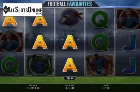 Win Screen. Football Favourites from Inspired Gaming