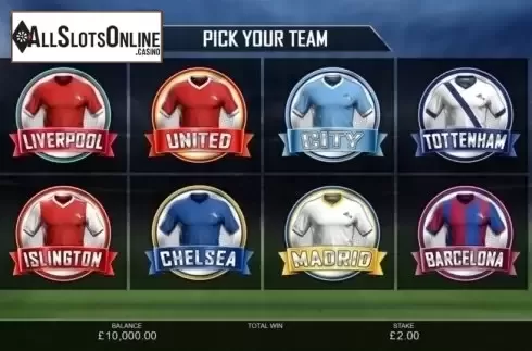 Start Screen. Football Favourites from Inspired Gaming
