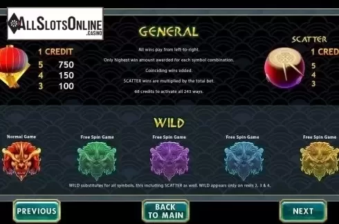 Features 1. Fortune Beast from Vela Gaming