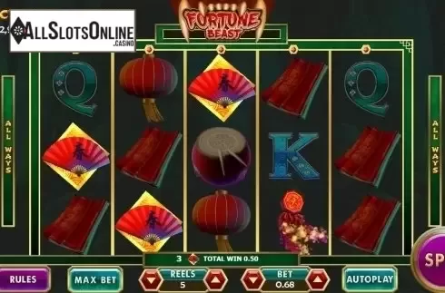 Win Screen. Fortune Beast from Vela Gaming
