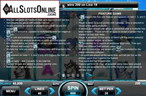 Features. Frozen Arctic from Spin Games