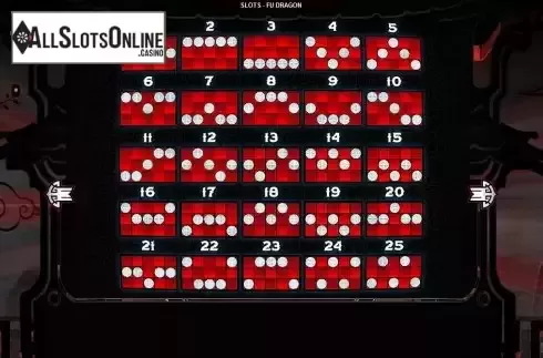 Paylines screen