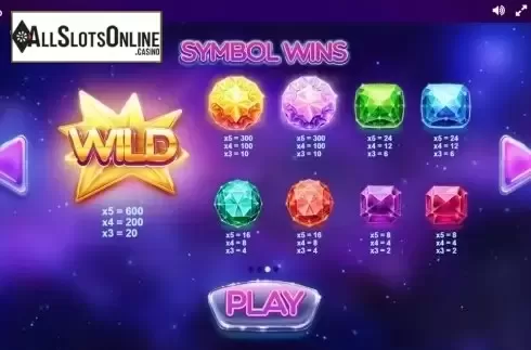 Paytable 3. Gems Gone Wild from Red Tiger