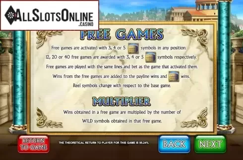 Screen6. Golden Rome from Leander Games