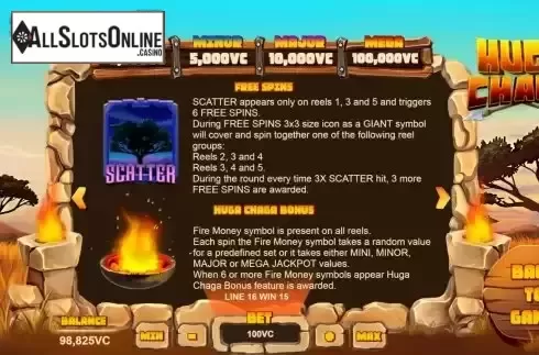 Free Spins screen