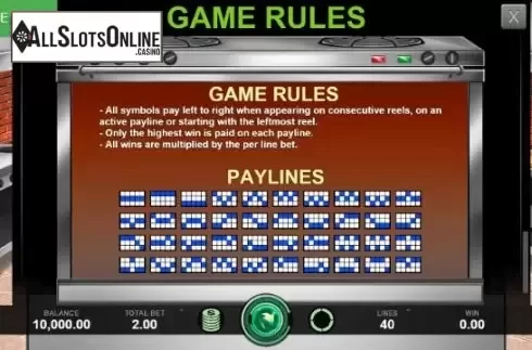 Paylines Screen. Hungry Chef from Caleta Gaming