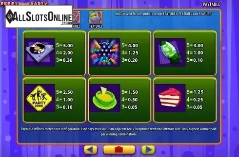 Paytable 2. Jackpot Block Party from WMS
