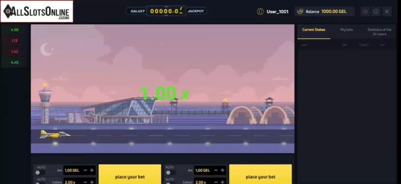 Start Screen. Jet X from Smartsoft Gaming