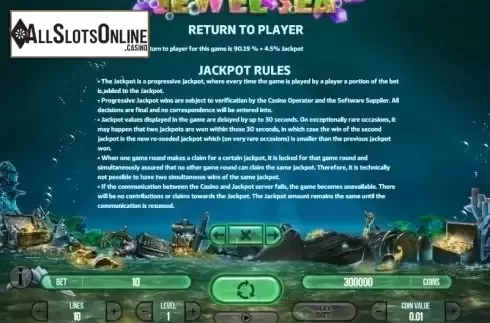 Paytable 3. Jewel Sea from Fugaso
