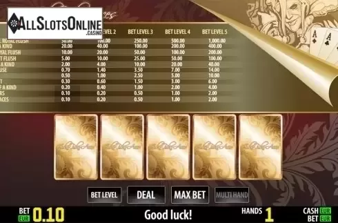 Reels screen. Joker Poker Aces HD from World Match