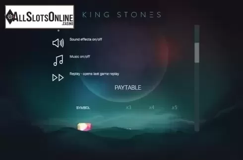Paytable 2. King Stones from Relax Gaming