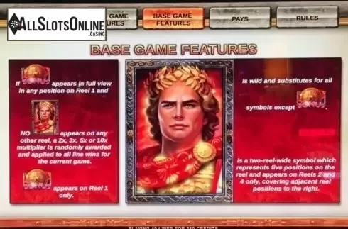Paytable 3. King of Macedonia from IGT