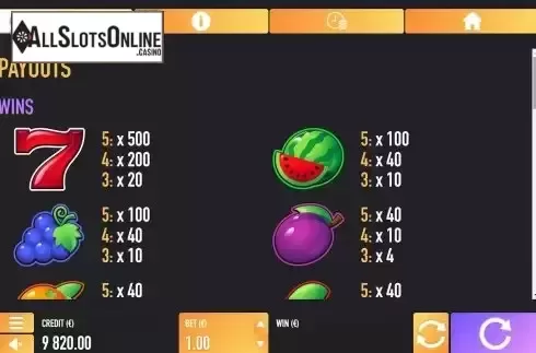 PayTable Screen