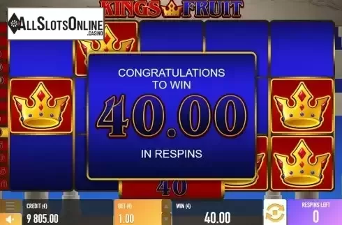 Total Win in Free Spins Screen