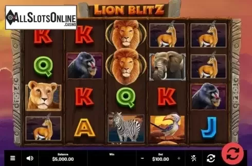 Reel Screen. Lion Blitz from Mighty Finger